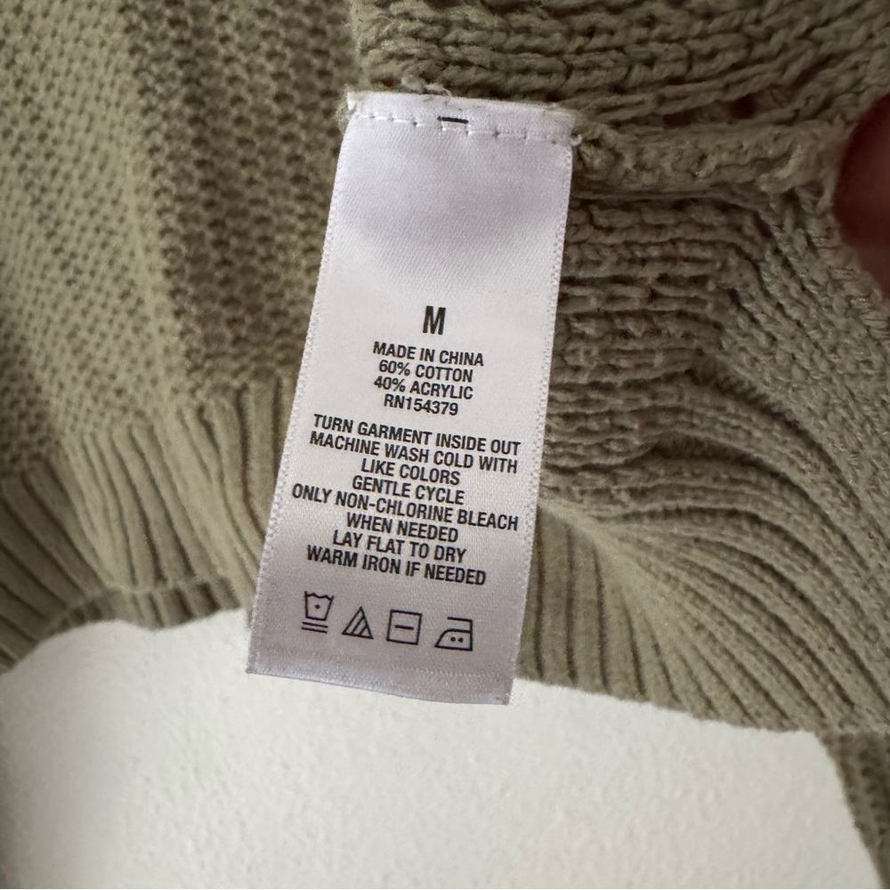 AEROPOSTALE Drop Shoulder Sweater Medium Olive Green Relaxed Crew Knit Cozy - Picture 12 of 15